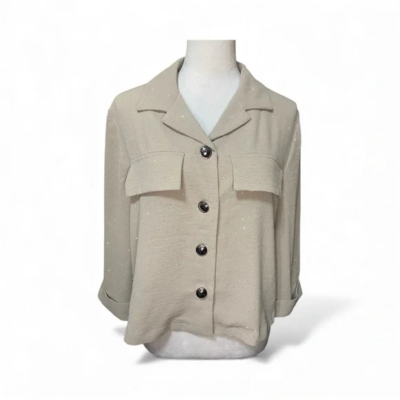 NWT New York Clothing Company Beige Studded Top - Picture 1 of 6